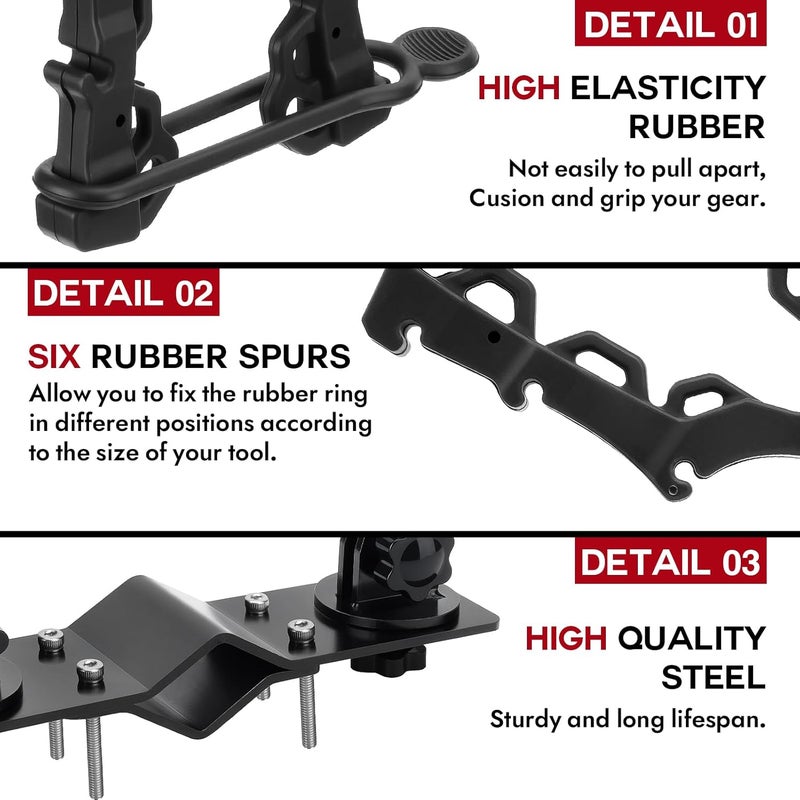 Lonsda Upgraded Double ATV / UTV Gun Rack, Hunting Tool Holder Mount Compatible with UTV / ATV / Golf Cart / Bicycle, Holding Gun Bow Hunting Tool Shovel Hoe Sickle - Image 5